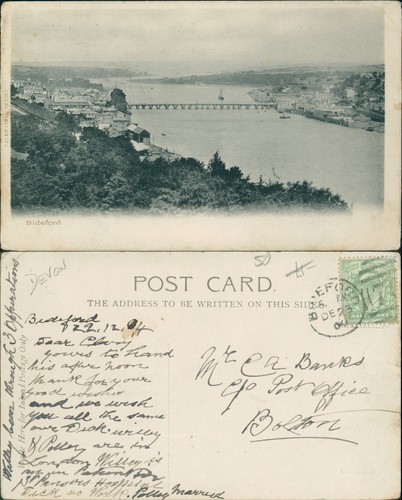 Postcard bideford valentines - postcard,