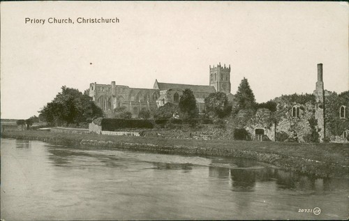 Postcard christchurch priory - christchurch,