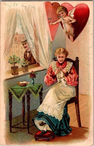 1906 valentine cupid woman - cupid,