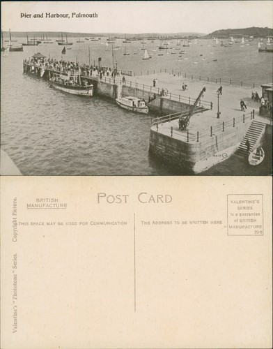 Postcard falmouth pier and - pier,
