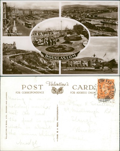 Postcard douglas iom views - douglas,