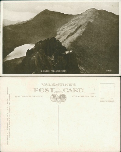 Postcard snowdon from crib - from,