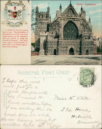 Postcard exeter cathedral - postcard,