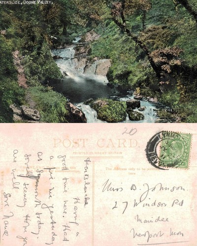 Vintage postcard waterslide - postcard,