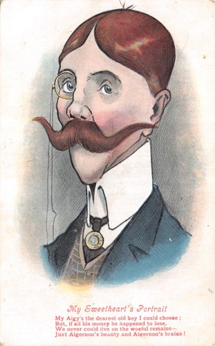Old comic valentine postcard - old,