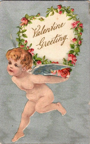 1908 valentine greeting cherub - 1908,