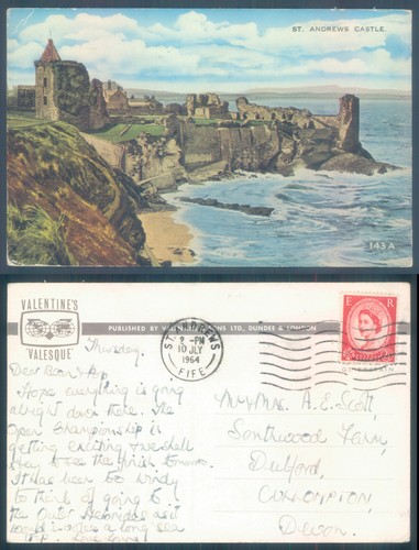 Postcard andrews castle - andrews,