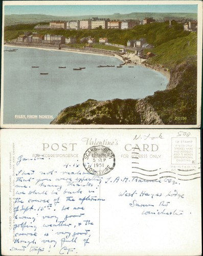 Postcard filey from north - postcard,